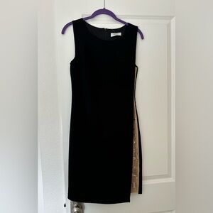 Elegant Black Sleeveless Dress with Rhinestone Detailing